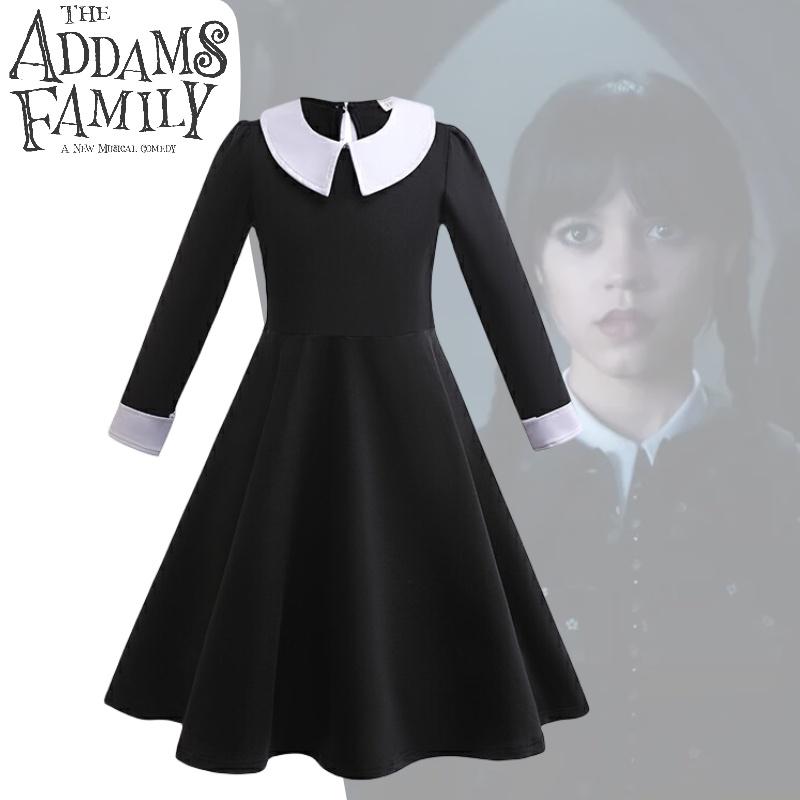 New Kids Long Sleeve Dress Adam's Family Cosplay Princess Style