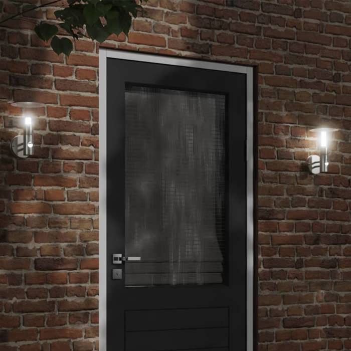 VidaXL Appliques murales d'extérieur et capteurs 2pcs acier inoxydable, éclairage mural d'extérieur, lampe murale de jardin, 4006239