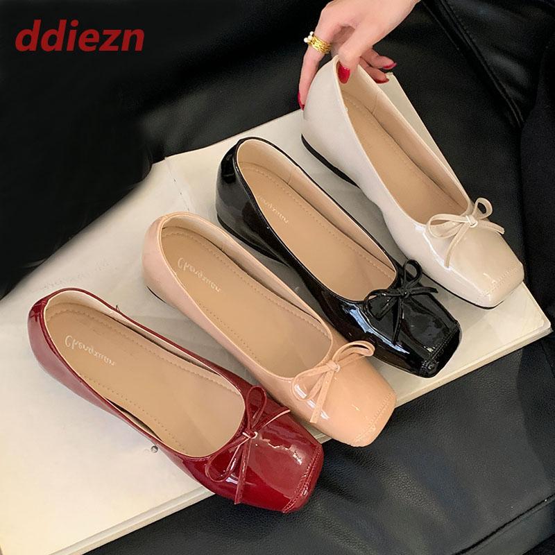 Fashion Soft Female Shallow Women Flats With Shoes Height Increasing Footwear Fashion Butterfly-Knot Ladies Flats Slip On Shoes
