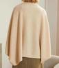 Pure Wool Flat Shawl Scarf - Warm Cashmere Blend Cape