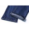 Jeans Grosso Elástico Reto Masculino para Outono/Inverno - Ajuste Casual Slim para Estilo Empresarial de Meia-Idade