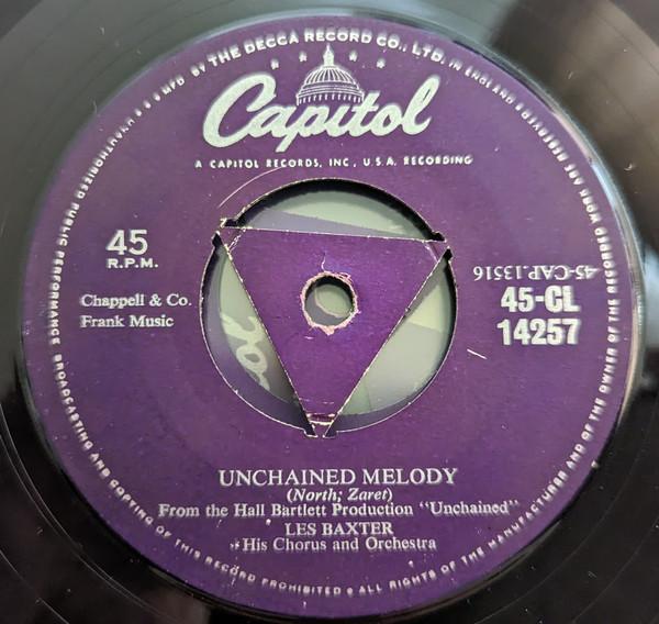 

7inch Record LES BAXTER HIS CHORUSORCHESTRA Unchained Melody 45CL14257 CAPITOL 1955 UK Jazz Used