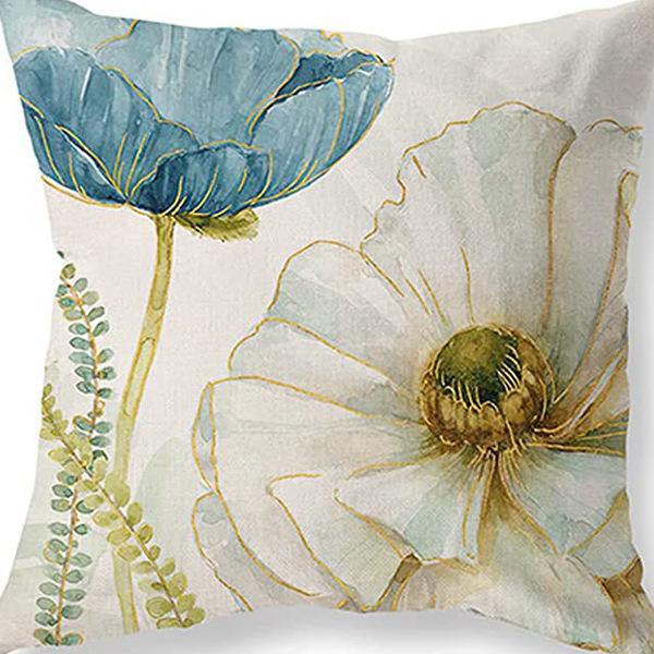 Retro American Plant Floral Print Linen Pillow Case Living Room Sofa Car Pillow Cushion
