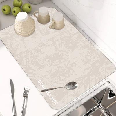 Covoraș de uscare vase pentru blat de bucătărie Covoraș de scurgere anti-alunecare, absorbant, ecologic, rezistent la căldură Tampă de uscare a vaselor pentru chiuvete Rafturi de scurgere