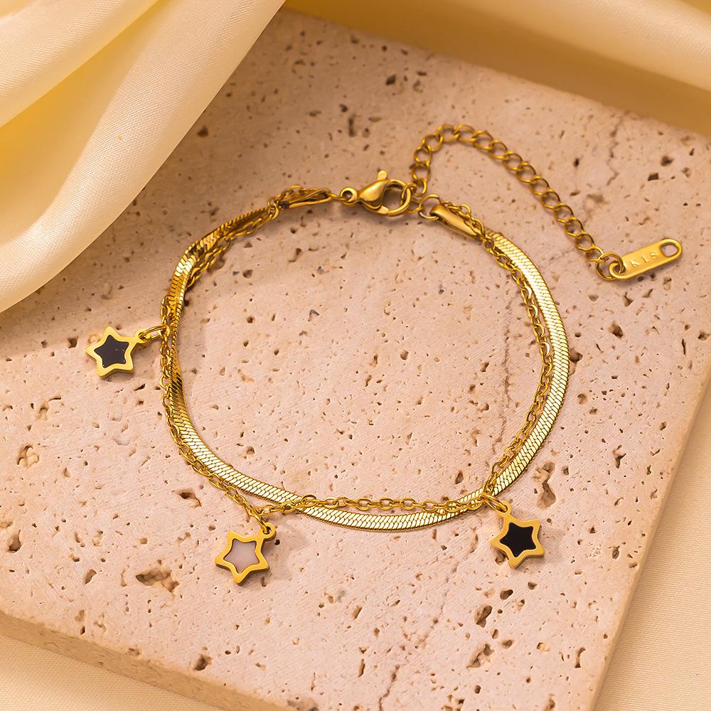 

2025 новый Douyin тот же браслет с пятиконечной звездой женский простой универсальный звездный браслет ожерелье ювелирные изделия