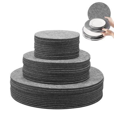 84/144 Pcs Dinner Plate Felt Dividers Pad Foldable Plate Separators Mat Reusable Dish Separator for Stacking Protect Cookware
