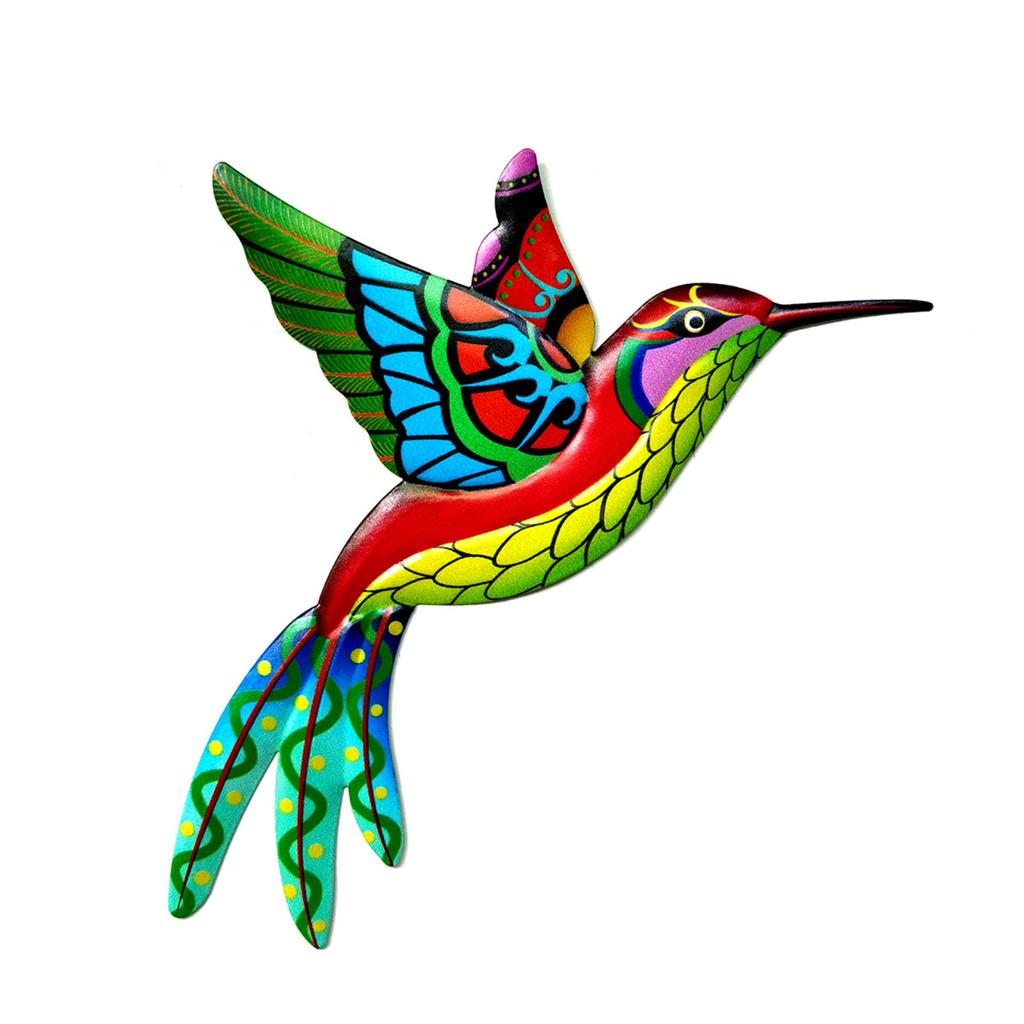 Wrought Iron Hummingbird Ornament 4pcs/set Animal Art Crafts Decor for Indoor Outdoor Garden Yard Door Decoration