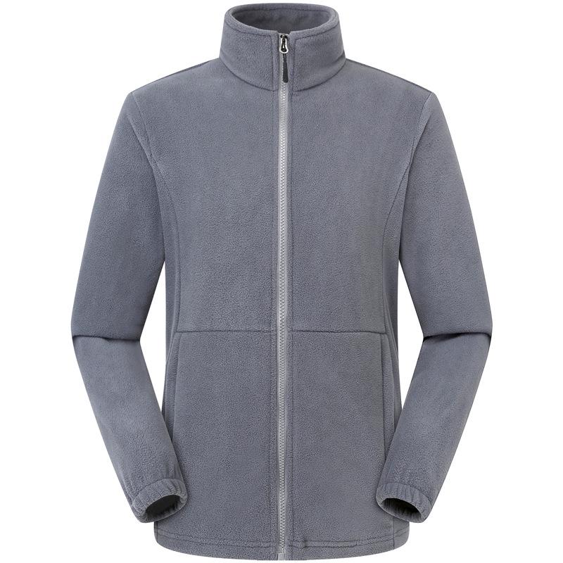 Outdoor Fleece Jacket for Men & Women - Thick Warm Polar Fleece Cardigan with Optional Logo for Autumn/Winter.