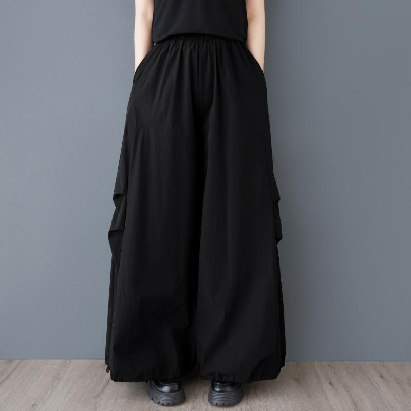 Plus size Vintage talie înaltă Casual largi lungi primăvară vară pantaloni largi pantaloni femei