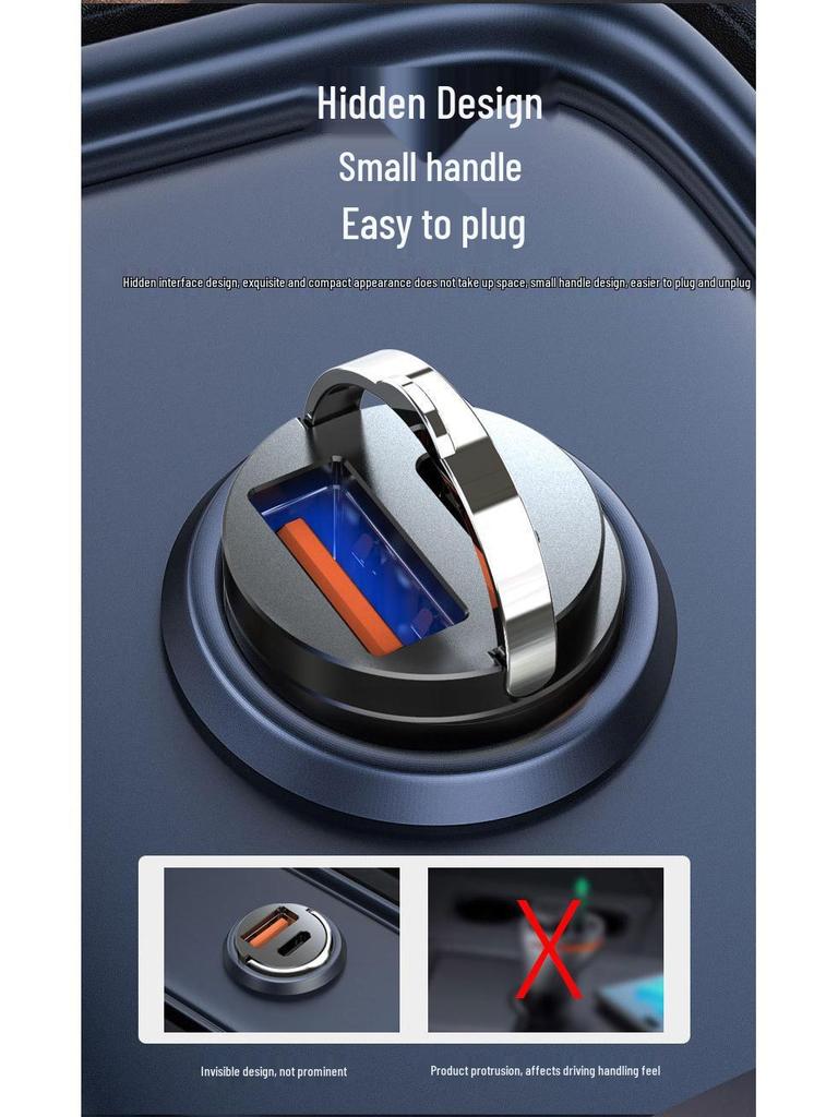 Super Fast Car Charger for Xiaomi, Huawei & Apple Phones - Concealed Cigarette Lighter Adapter