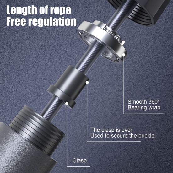 Springseil, rutschfester Schaumstoffgriff, Länge verstellbar, verwicklungsfrei, für Studenten, Kinder, Männer und Frauen