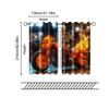 Set Of 2 Filtering Curtains Excluding Rods Non Movable Without Batteries Flame Skull Motorcycle Curtain Made Polyester