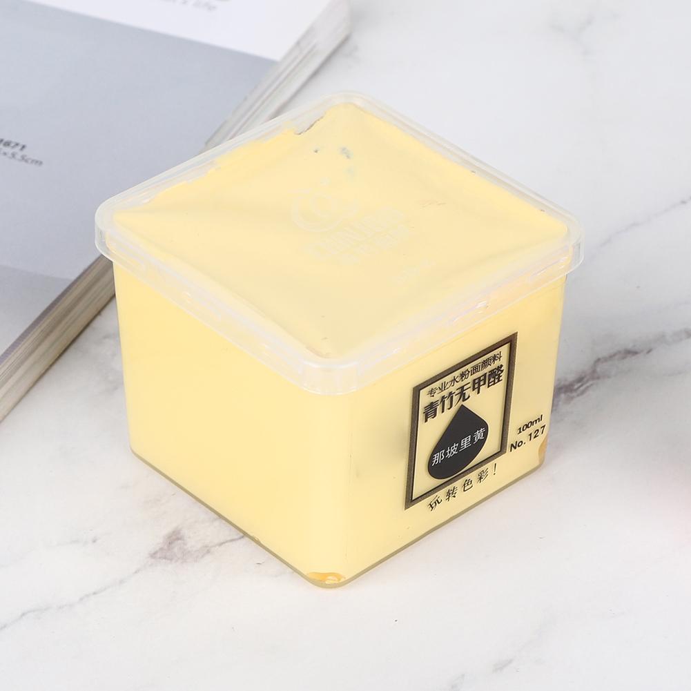 100ML Pigment pro malbu gouache Čtvercový kelímek Kreslicí nástroj Potřeby pro umělce Žlutá