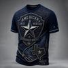 Men's Casual Fit Crewneck Short Sleeve T-Shirt with Rugby Graphic Print