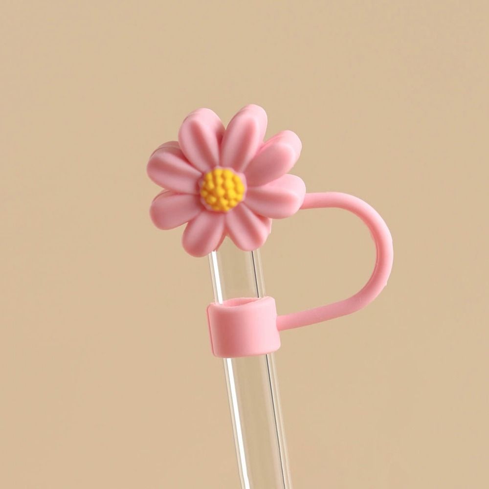 Reusable Drinking Dust Cap Cup Accessories Straw Tips Cover Silicone Straw Plug  Water Glass