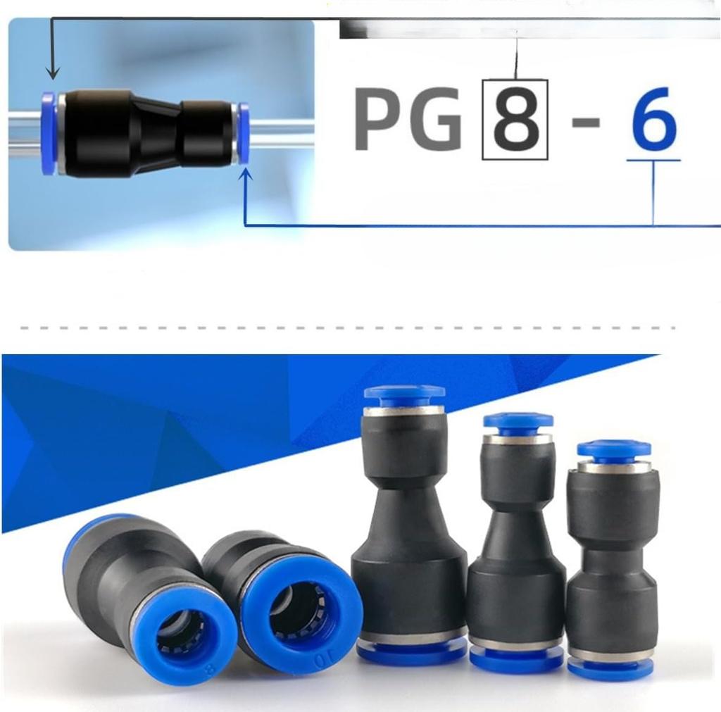 1Pc Plastic Pneumatic Fittings Push in Straight Reducer Connectors Water Hose Quick Connect for Air/Vacuum Water Hose 2 Ways