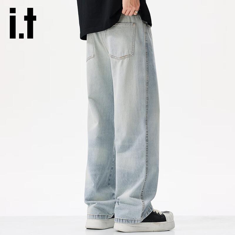 izzue it Men's Relaxed Straight Leg Jeans