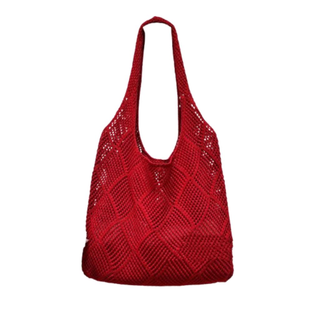 Large Capacity Women Shoulder Bag Fashion Shopping Tote Big Purses Knitted Handbag  Travel