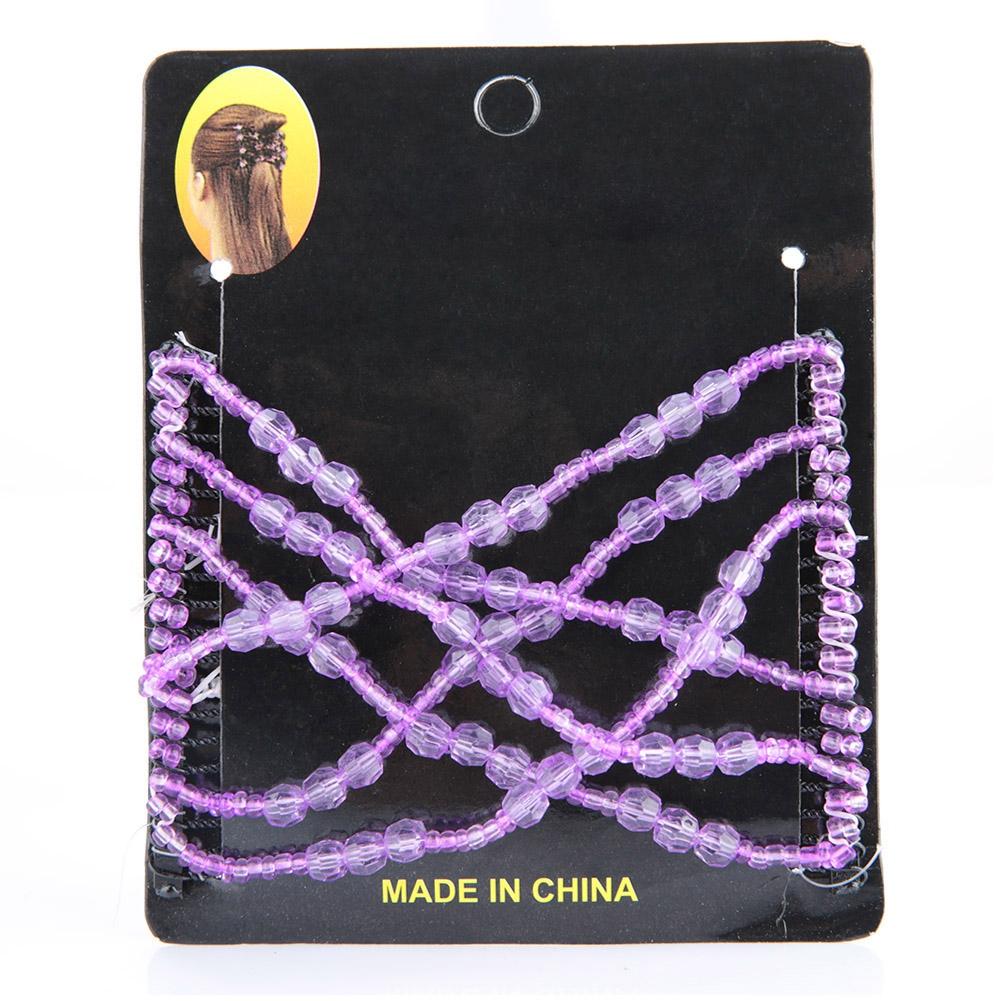 Magic Hair Comb Clip Beads Stretchy Double Comb Hair Disk
