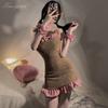 Xianyi Sexy Lingerie Cute Maid Two-dimensional Bear Uniform Pure Desire Backless Sexy Hip Skirt Set 577
