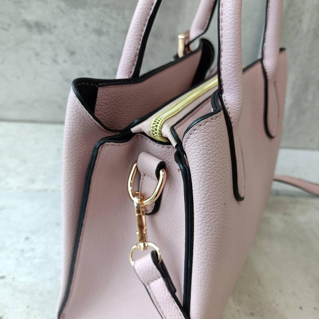 [mauve] Belt Design 2-Way Handbag, Small (Light Gray)