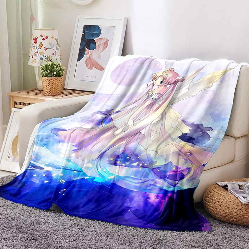 Sailor Moon Anime Fashion Cartoon Monster Flannel Fluffy Fleece Throw Blanket Children and Adult Gift Sofa Travel
