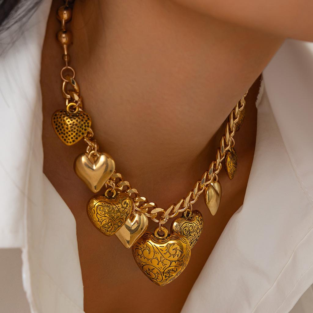 Vintage Halsband Halskette für Frauen Punk Herz Anhänger Hip Hop Schmuck Zubehör