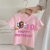 Gabby Dollhouse T-shirts for Children Anime Cartoon Number Printing Top Summer Short Sleeved Clothing Girls Fashion Pink Clothes