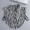 Striped Fake Collar Half Shirt Adjustable Fake Collar Detachable Elegant Fashion Faux False Collar for Women Girls