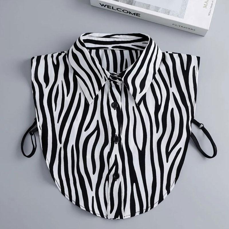 Striped Fake Collar Half Shirt Adjustable Fake Collar Detachable Elegant Fashion Faux False Collar for Women Girls