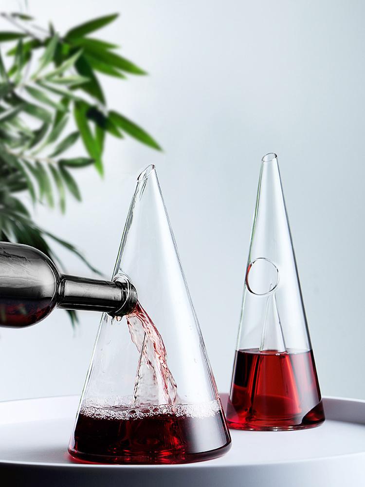 Cone Wine Decanter Separator Bar Accessories High Borosilicate Glass Wine Set Pyramid Waterfall Faster Bordeaux Pourer Aerator