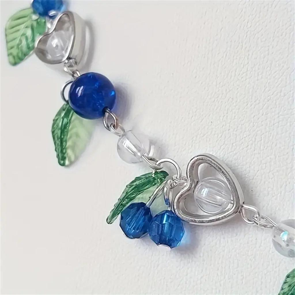 Bohemian Blueberries Fruit Zircon Set Pendant Earrings Clavicle Necklace Trendy Berry Themed Accessories for Women