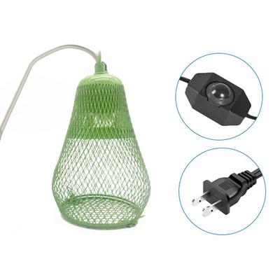 Ceramic Heat Emitter Pet Heating Lampshade Double Cage Iron Mesh Dome Reptile Heat Lampshade E27 Bulb Holder
