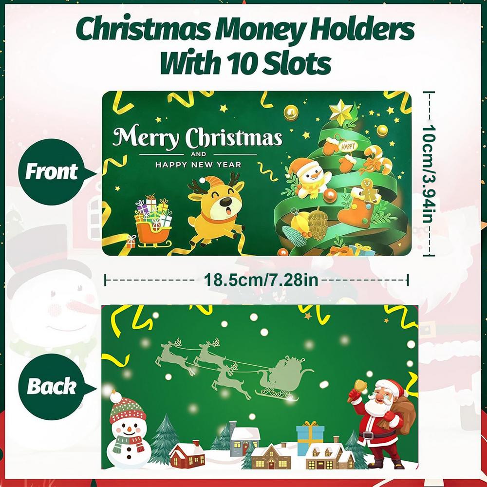 Weihnachts-Geldhalter für Bargeld DIY Festlich 6-Fächer Feiertags-Grußkarte Feiertag Neujahr Bargeld-Umschlag für Erwachsene Liebende