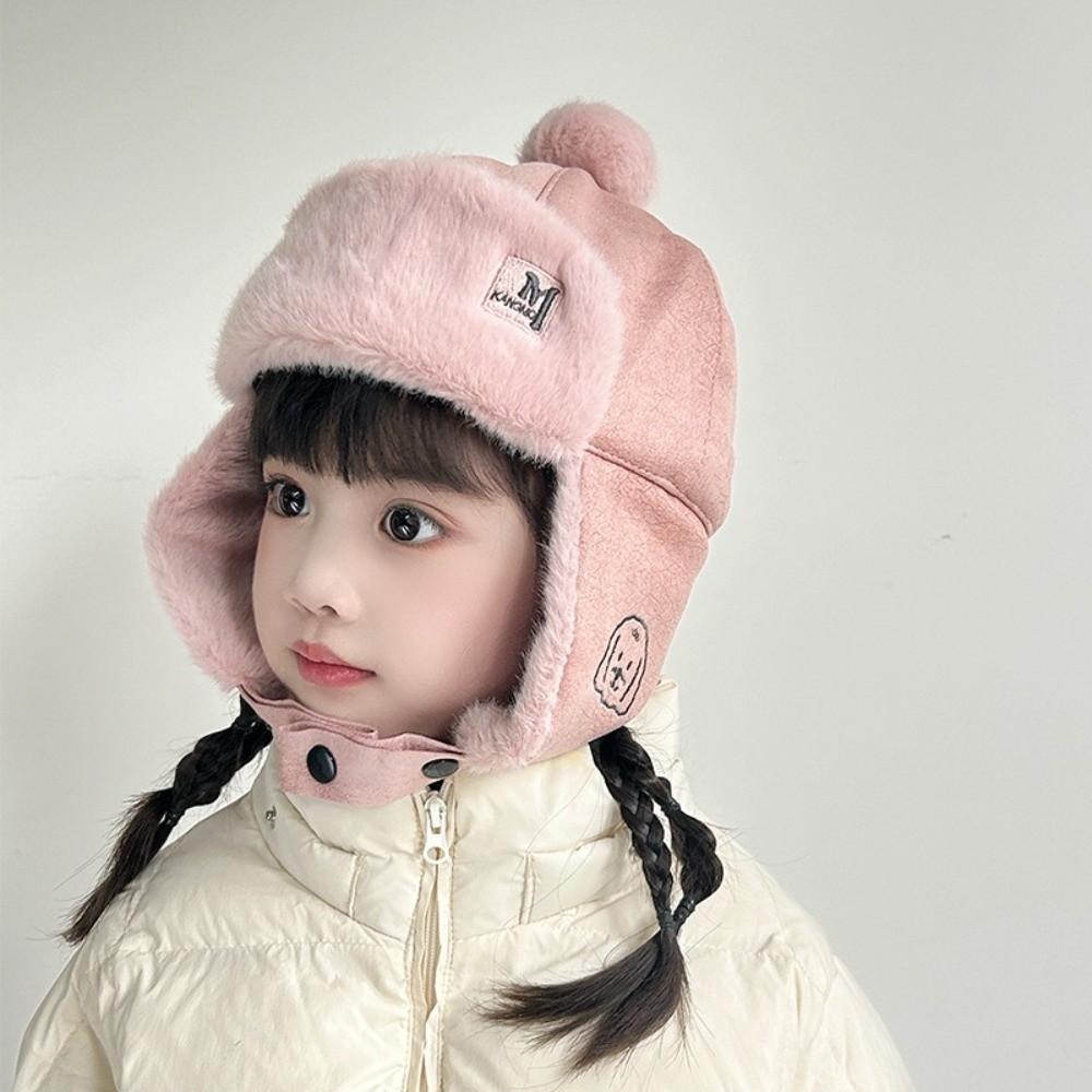 Windproof Plush Children Hat Cold Proof Pullover Hat Fashion Ear Protection Hat  Winter