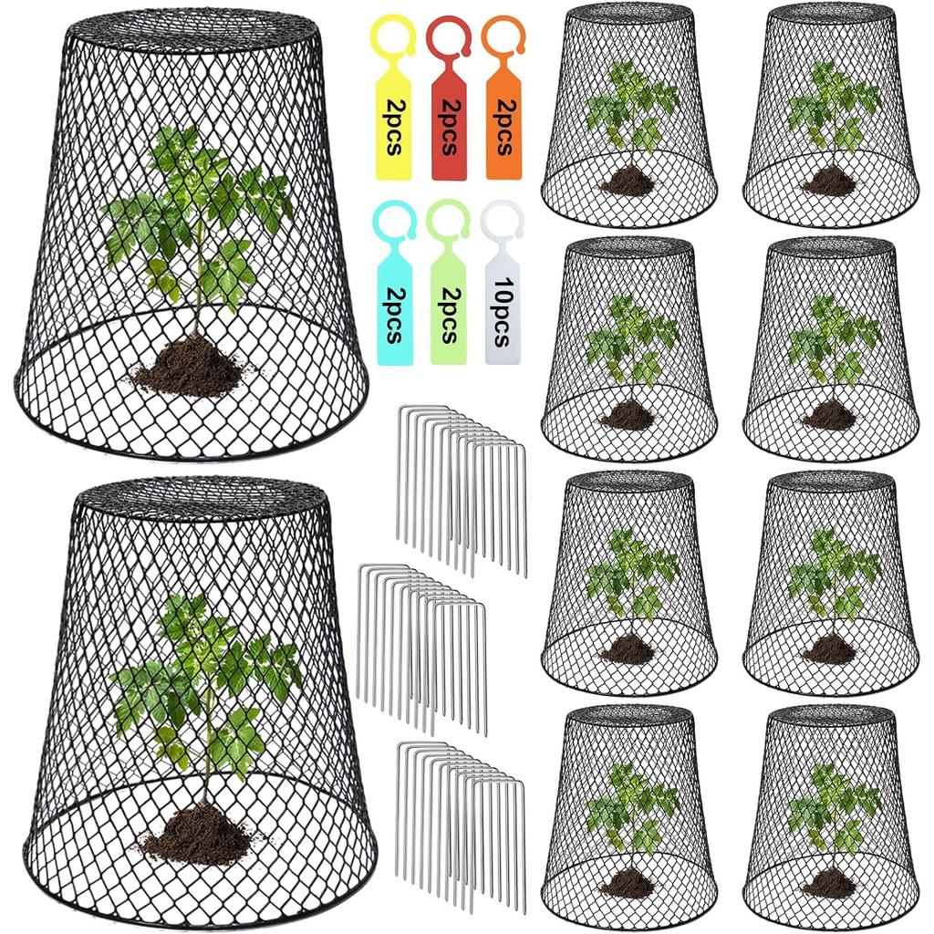 10 Pcs Chicken Wire Cloche Plant Covers Garden Netting Metal Heavy Duty Plant Protectors from Animals for Keeping Bunnies Chicken Squirrels Birds