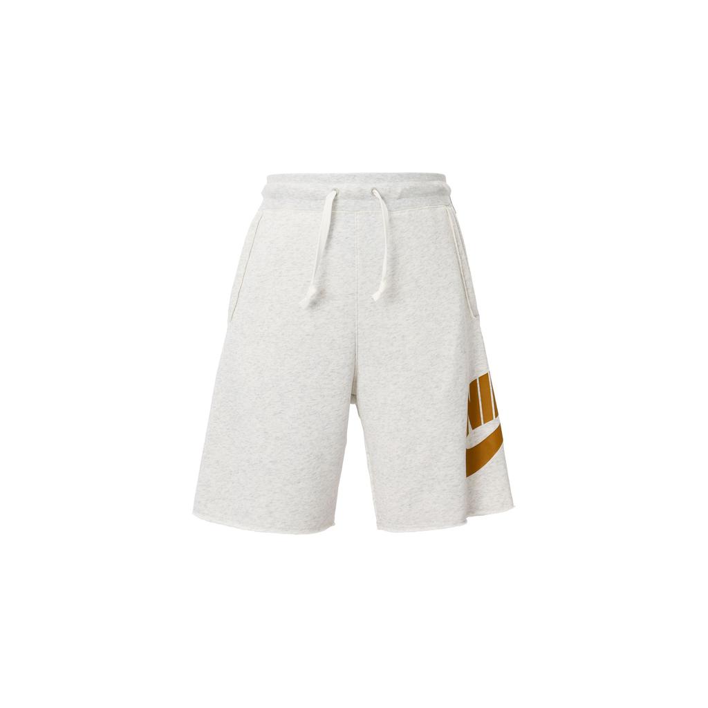 Nike Letter Brand Logo Design Soft Comfortable Lace-Up Mid-Waist Casual Shorts Men Shorts Oatmeal AR2376-142