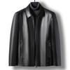 Autumn Genuine Leather Jacket for Men, Slim Short Lapel Leather Jacket, Middle-aged and Elderly Men's Genuine Leather Jacket for Dad