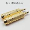 Gold-plated 6.35mm Male To 3.5mm Female Mono Adapter for Microphone/Headset