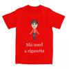 Camiseta Gráfica Mii Necesita Un Cigarrillo para Hombre y Mujer Ropa Moda 100% Algodón Camisetas Mii Brawler Camiseta Ropa Estampada