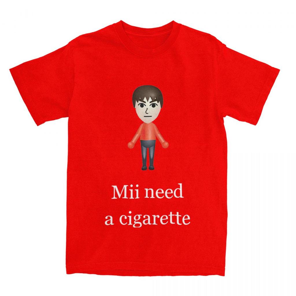 Camiseta Gráfica Mii Necesita Un Cigarrillo para Hombre y Mujer Ropa Moda 100% Algodón Camisetas Mii Brawler Camiseta Ropa Estampada