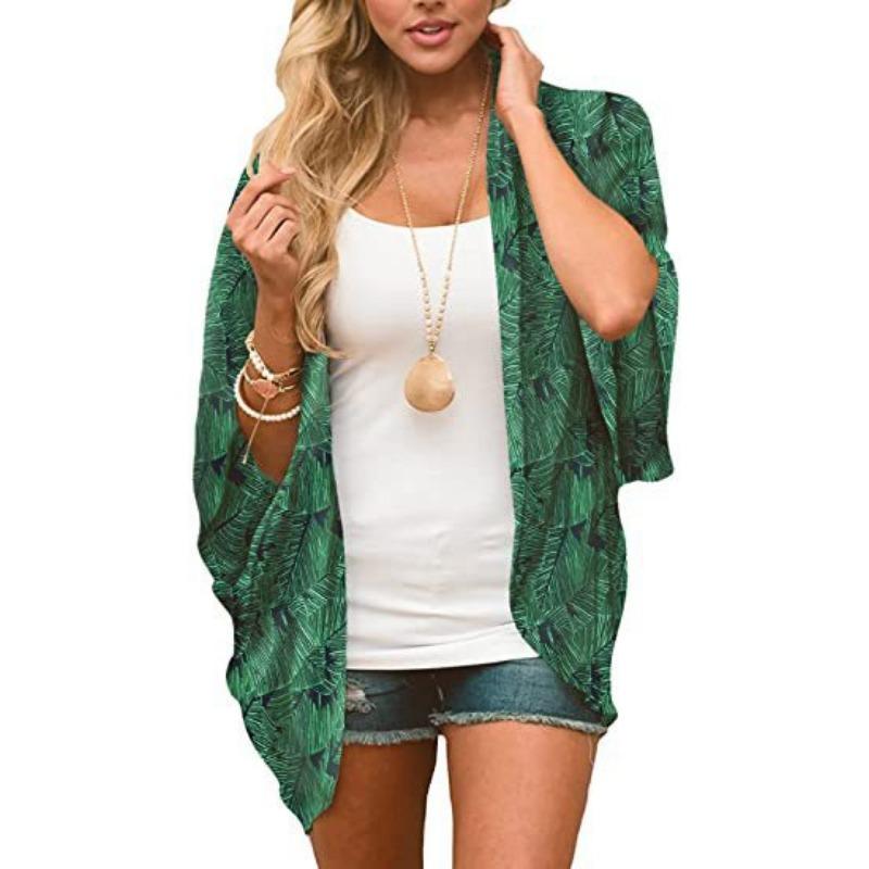 YYFS Blusas y Camisas de Moda Casual de Verano Primavera para Mujer con Estampado de Patrón Floral y Mangas 3/4