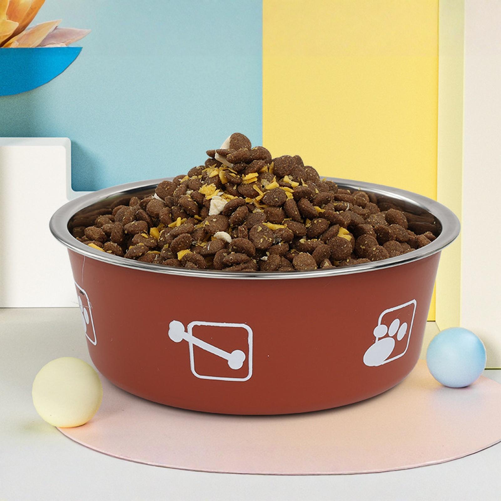 

Stainless Steel Pet Bowl Non- -Spill Food Water Bowl for Dogs Cats one size