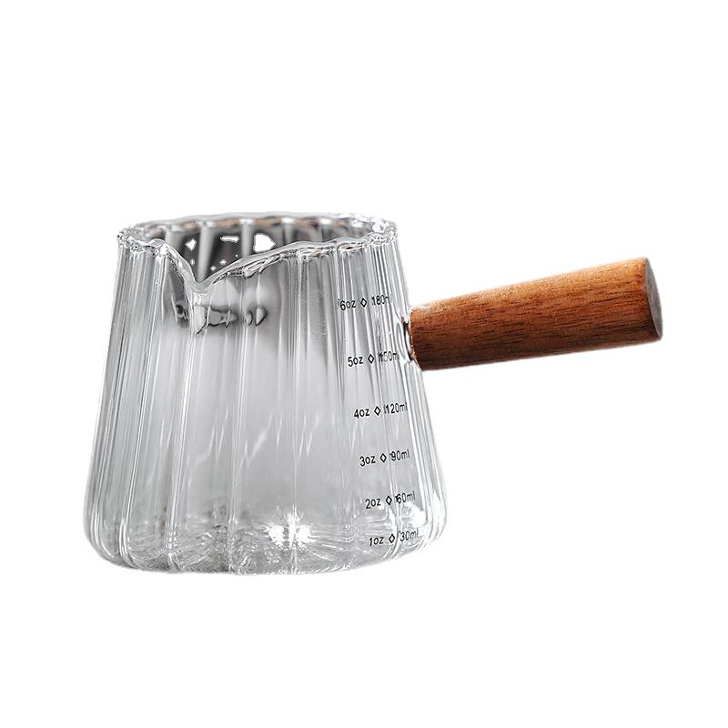 Coffee Extraction Glass Cup with Engraved Measure, High Temperature Resistance, Italian Espresso Oz Cup, Durable, Double Mouth,