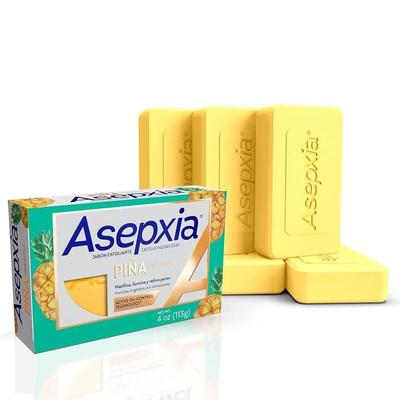 Asepxia Bar Soaps (5 Bars) Non-abrasive Exfoliating Facial Cleanser Containing Fine Enzyme Agave Extract. Pore Purifying for Oily Skin.