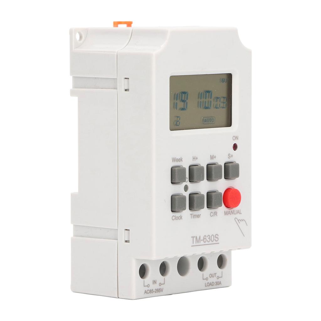 Second Setting Digital Timer Switch ABS 7 Day Programmable Memory Backup Timing Switch AC85?265V