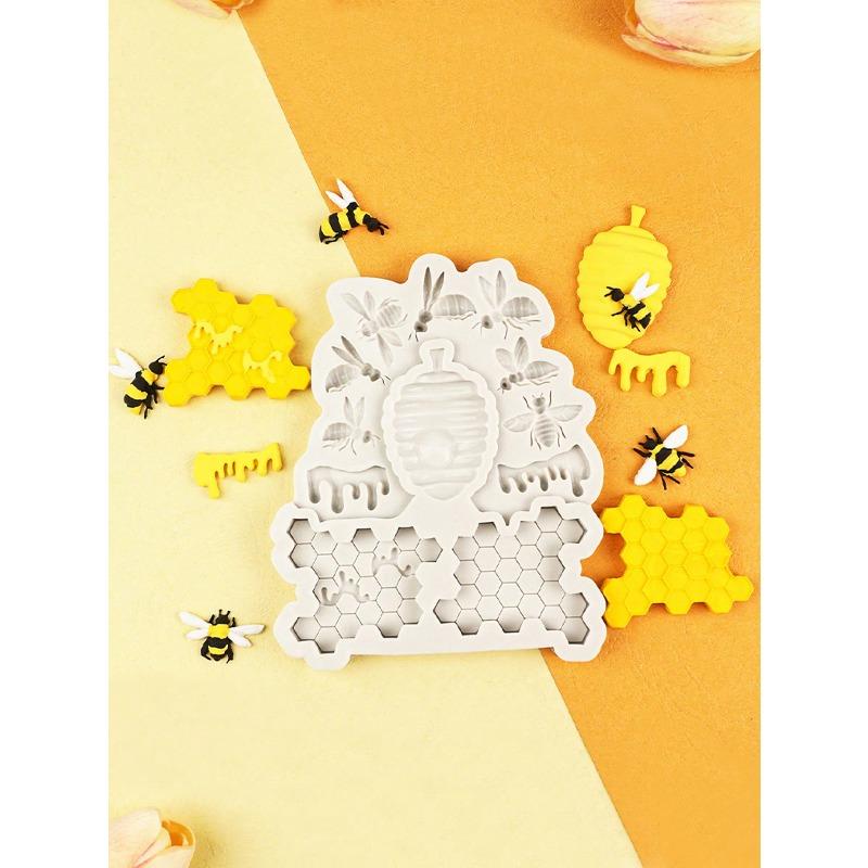 1ks silikonová forma, včela, včelí královna, ve tvaru medu a plástve, nepřilnavá silikonová forma pro hmyz