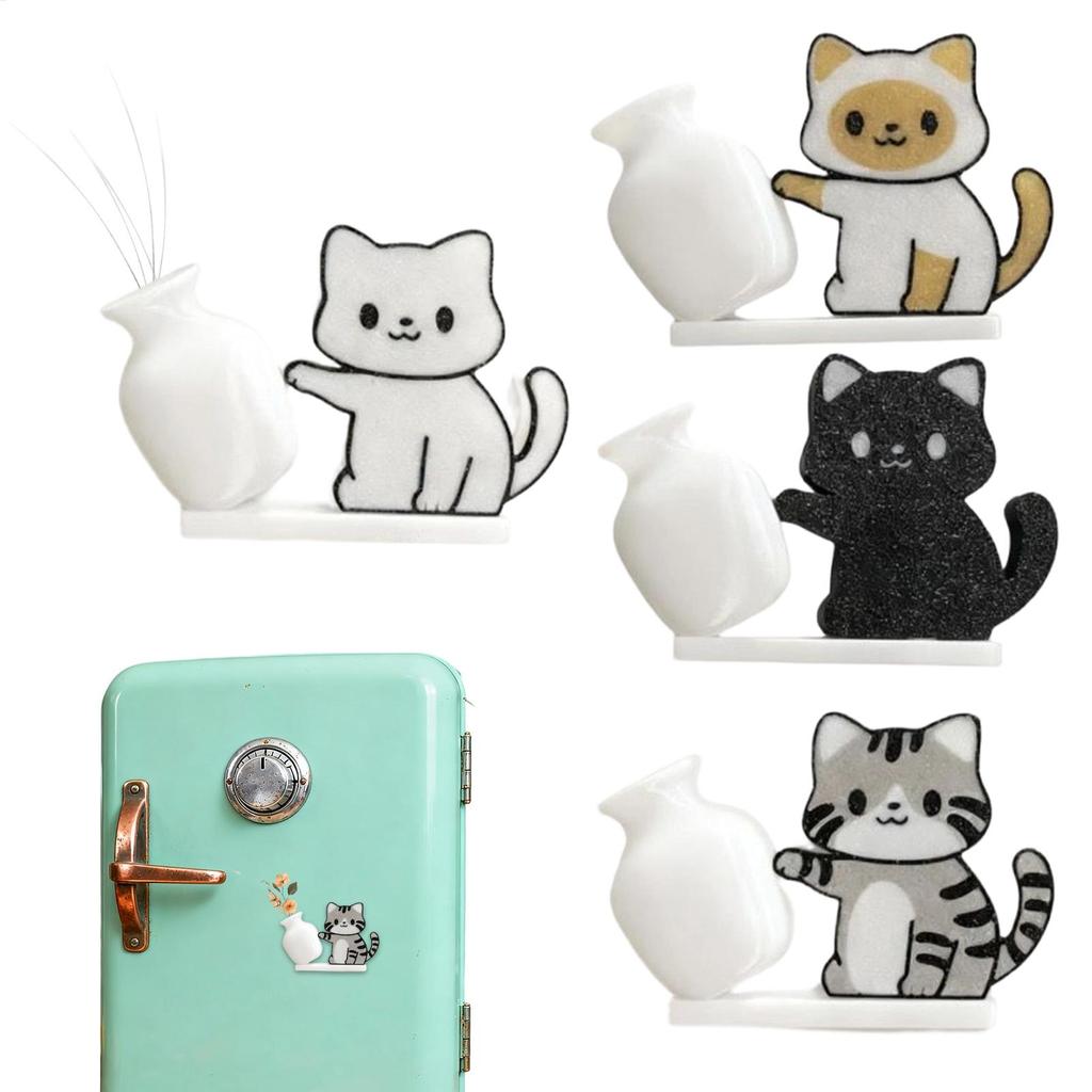 Pet Memorial Vase 4 Pieces Compact Magnet Keepsake Bottle Acrylic Decor For Pet Lovers Friends Students Home Indoor Refrigerator