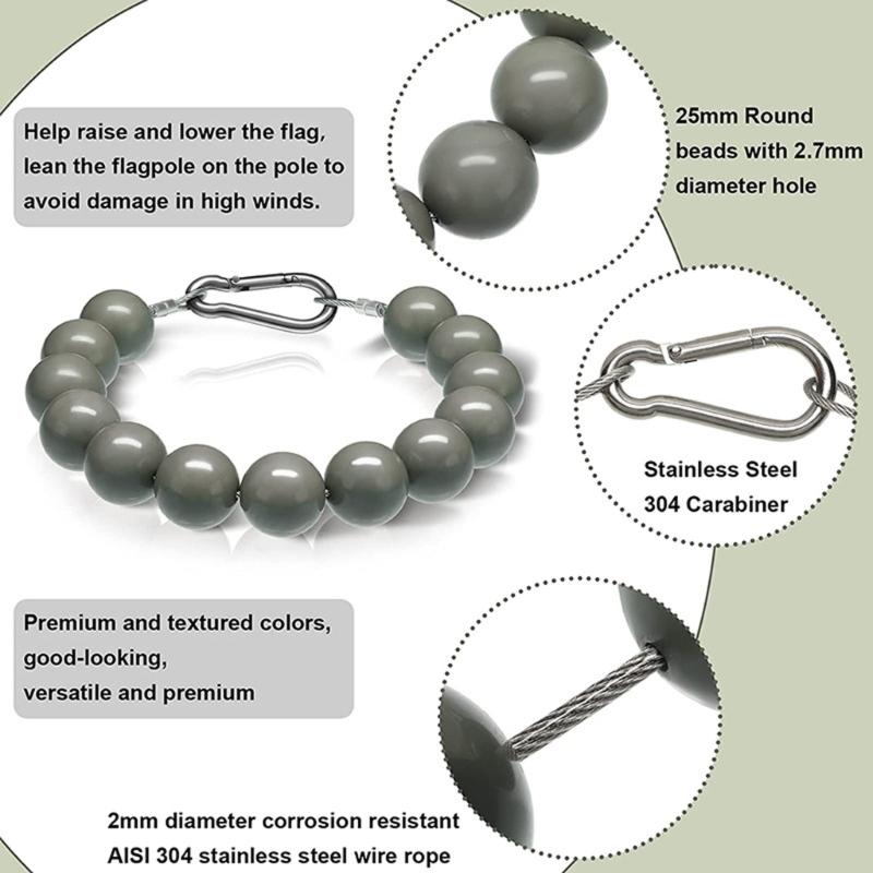 Flagpole Beaded Retainer Adapter Aluminium Flagpole Fixing Tool Indoor Outdoor Flagpole Accessories Residential Commercial