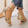 Fashion Women High Heels Sandals 2025 New Designer Luxury Sandals Comfortable Open Toed Thin Heels Sandals Fashion Party Shoes for Women